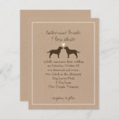 Chocolade Labrador Retrievers Trouw Uitnodiging (Voorkant / Achterkant)