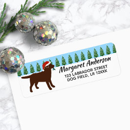 Chocolade Labrador Santa Santa Return-adres Etiket