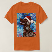 Chocolade Labrador Santa T-shirt (Design voorkant)