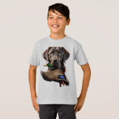 Chocolade Labrador Shirt voor kinderen, Mallard Sh (Voorkant volledig)