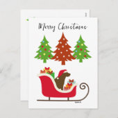 Chocolade Labrador Silhouette kerstkledij Feestdagenkaart (Voorkant / Achterkant)