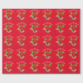 Chocolade Labrador Silhouette kerstkledij Red Cadeaupapier (Vlak)