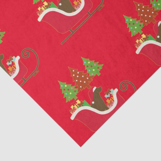 Chocolade Labrador Silhouette kerstkledij Red Tissuepapier (Detail)