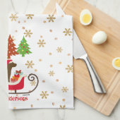 Chocolade Labrador Silhouette kerstkledij Theedoek (Quarter Fold)