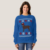 Chocolade Labrador Silhouette Santa Kerstmis Trui (Voorkant volledig)