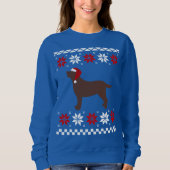 Chocolade Labrador Silhouette Santa Kerstmis Trui (Voorkant)