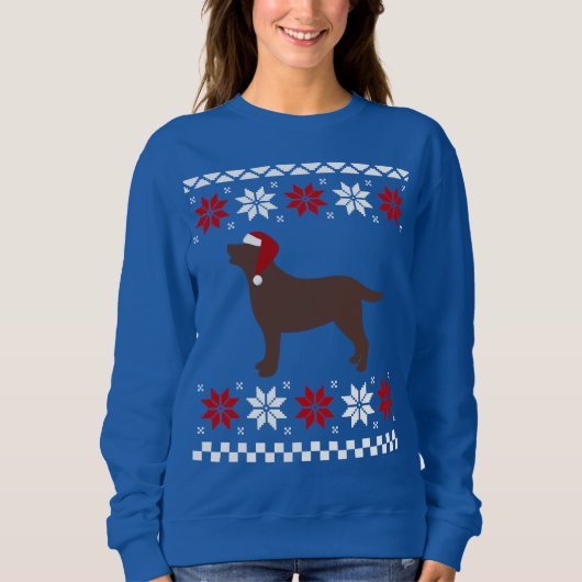 Chocolade Labrador Silhouette Santa Kerstmis Trui (Voorkant)