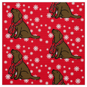 Chocolade Labrador Tartan Scarf Stof