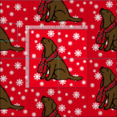 Chocolade Labrador Tartan Scarf Stof (Delen)