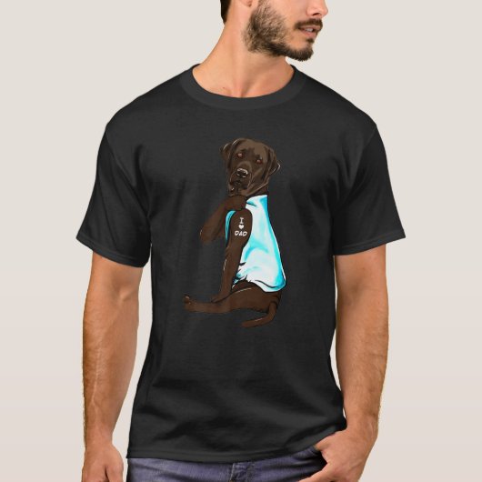 Chocolade Labrador Tattoos waar ik van hou T-shirt (Voorkant)