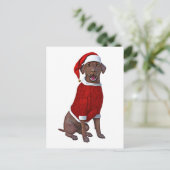 Chocolade Labrador Tijd voor Kerstmis Briefkaart (Staand voorkant)