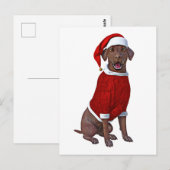 Chocolade Labrador Tijd voor Kerstmis Briefkaart (Voorkant / Achterkant)