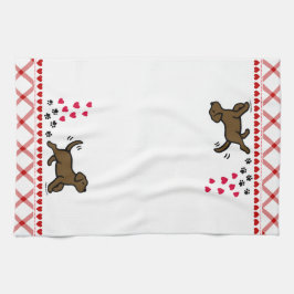 Chocolade Labrador Trotting Kitchen Towel Theedoek