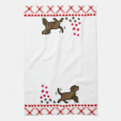 Chocolade Labrador Trotting Kitchen Towel Theedoek (Verticaal)