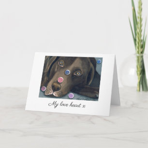 Chocolade Labrador Valentijnkaart Kaart