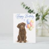 Chocolade Labrador Verjaardag Briefkaart (Staand voorkant)