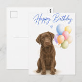 Chocolade Labrador Verjaardag Briefkaart (Voorkant / Achterkant)