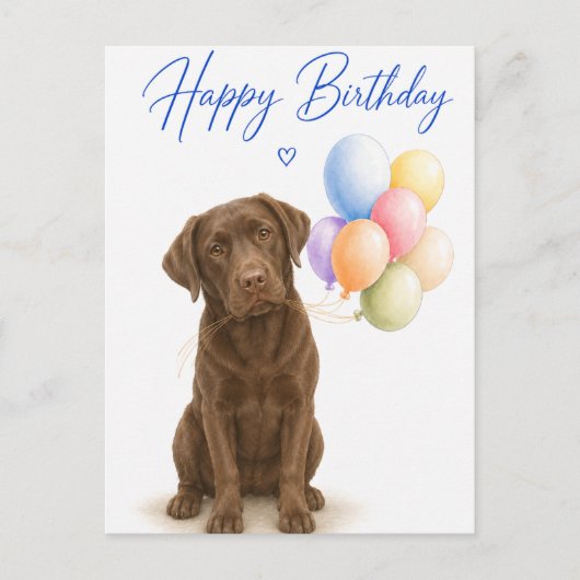 Chocolade Labrador Verjaardag Briefkaart (Voorkant)