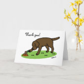 Chocolade Labrador Vriendelijk Dank u kaart (Gele Bloem)