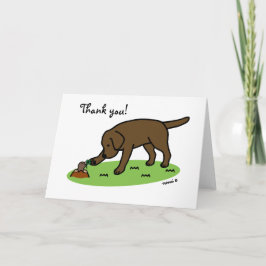 Chocolade Labrador Vriendelijk Dank u kaart