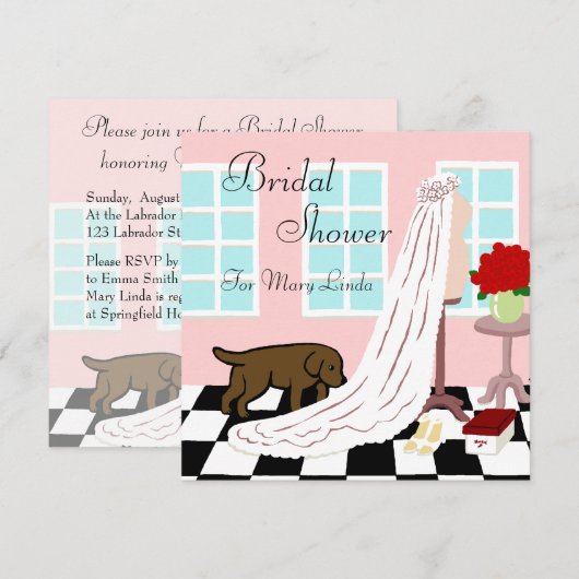 Chocolade Labrador Vrijgezellenfeest Kaart (Voorkant / Achterkant)