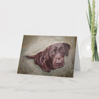 Chocolade Labrador wenskaart. Blanco binnenkant. Kaart