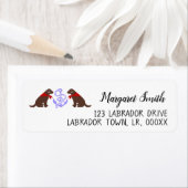 Chocolade Labrador Zittend Nautisch Retouradres Etiket (Insitu)