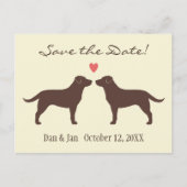 Chocolade Labradors Honden Bruiloft Save the Date Aankondigingskaart (Voorkant)