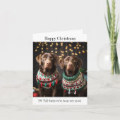 Chocolade Labradors Kerst Kaart (Voorkant)