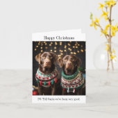 Chocolade Labradors Kerst Kaart (Gele Bloem)