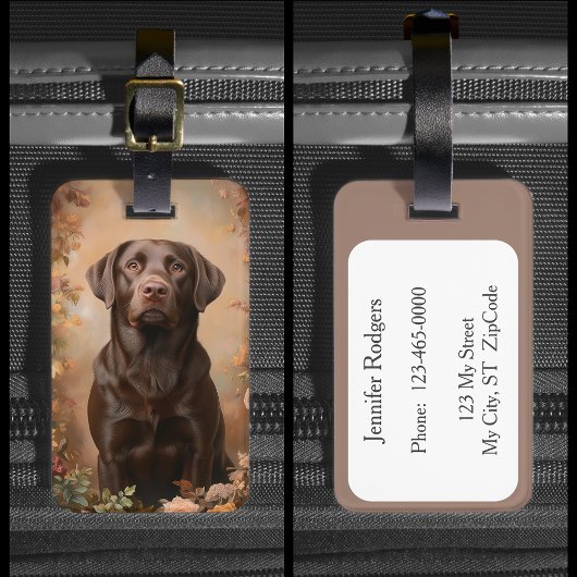 Chocolade Labradorshond Hound Lab Bagagelabel