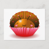 Chocolade Ladybug Cupcake Briefkaart (Voorkant)