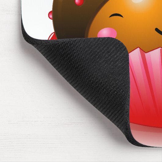 Chocolade Ladybug Cupcake Mousepad Muismat (Hoek)