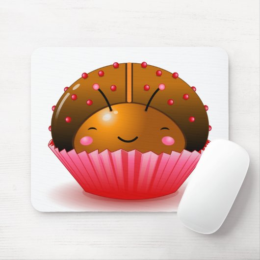 Chocolade Ladybug Cupcake Mousepad Muismat (Met muis)