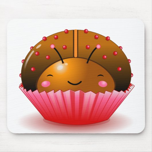Chocolade Ladybug Cupcake Mousepad Muismat (Voorkant)