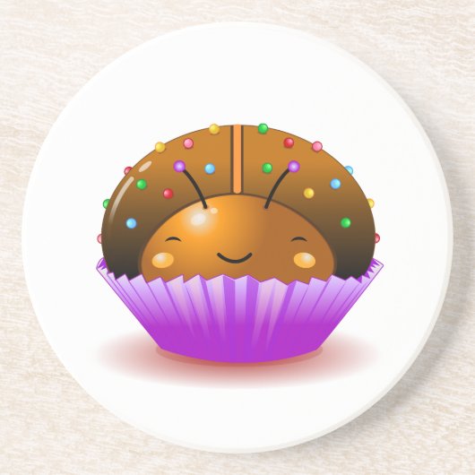 Chocolade Ladybug Cupcake Onderzetter (Voorkant)