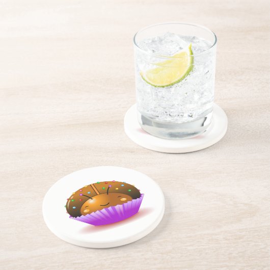 Chocolade Ladybug Cupcake Onderzetter (Zijkant)