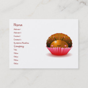 Chocolade Ladybug Cupcake Visitekaartje