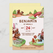 Chocolade Land Birthday Invitation Kaart (Voorkant / Achterkant)