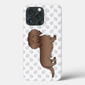 Chocolade Langharige Dachshund Cartoon Hond & Poot Case-Mate iPhone Case (Achterkant)