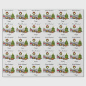 Chocolade Langharige Dachshund - Kerst Kamer Cadeaupapier (Vlak)