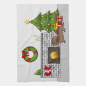 Chocolade Langharige Dachshund - Kerst Kamer Theedoek (Verticaal)