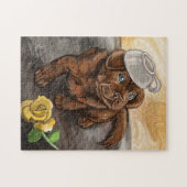 Chocolade Latte Labrador Pup Art Legpuzzel (Horizontaal)
