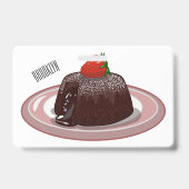 Chocolade lava cake cartoon illustratie badge (Achterkant)