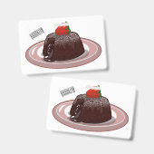 Chocolade lava cake cartoon illustratie badge (Voor- en achterkant)