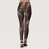 Chocolade leer: luxe bekledingstextuur leggings (Achterkant)