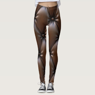 Chocolade leer: luxe bekledingstextuur leggings