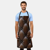 Chocolade leer: luxe bekledingstextuur schort (Gedragen)