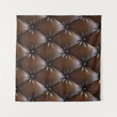 Chocolade leer: luxe bekledingstextuur wandkleed (Voorkant (horizontaal))