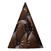 Chocolade Leer: Luxueuze Stof Textuur Feesthoedjes (Achterkant)